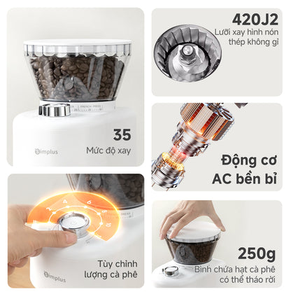 Simplus Máy Xay Cà Phê Điện Để Bàn 35 Mức Độ MDJH004