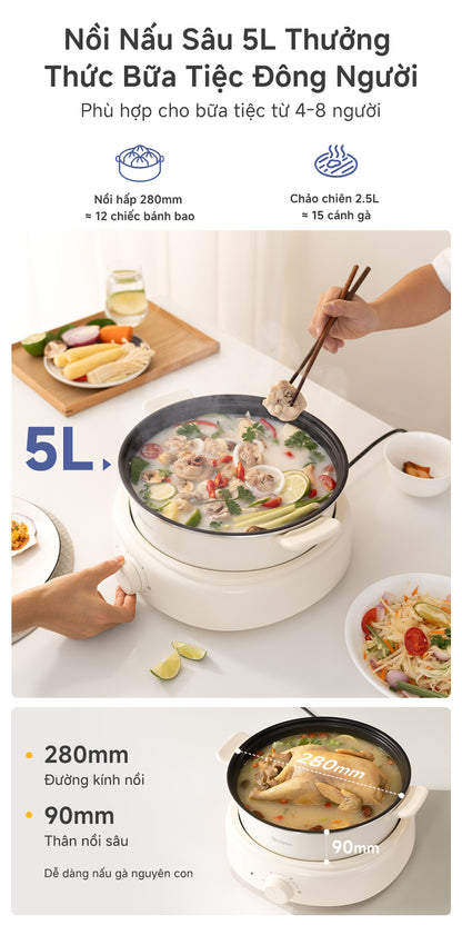 Simplus Nồi Lẩu Điện Đa Năng Tách Rời 5L - 1600W DHGH003