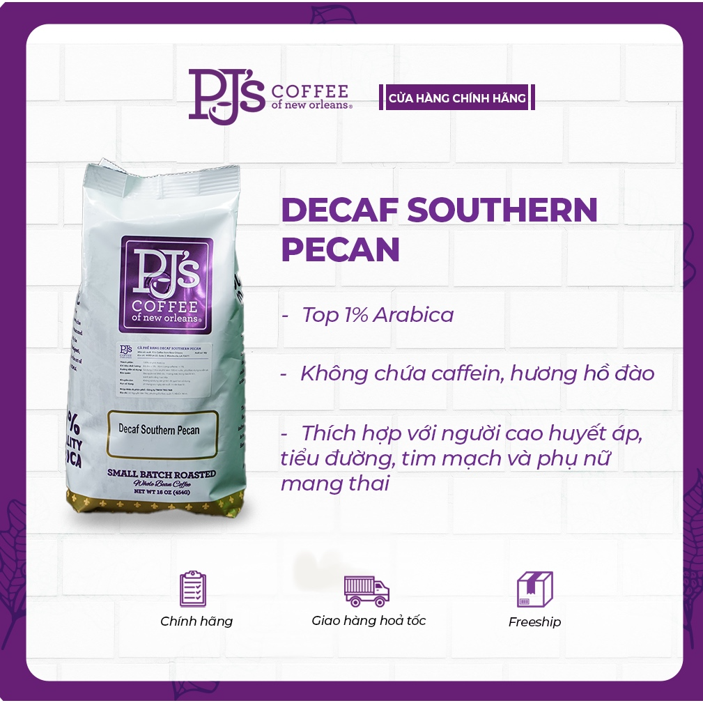Cà Phê Hạt Decaf Southern Pecan PJ's Coffee